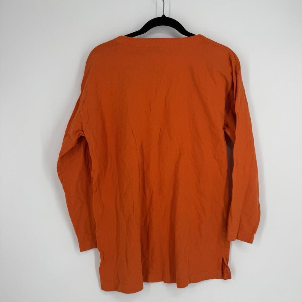 Vintage 90s y2k Halloween shirt top orange 3/4 sleeve frankenstein ghost spooky - Picture 6 of 6